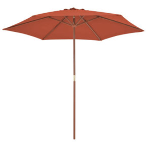Umbrelă de soare din lemn pentru grădină - 270 cm 2