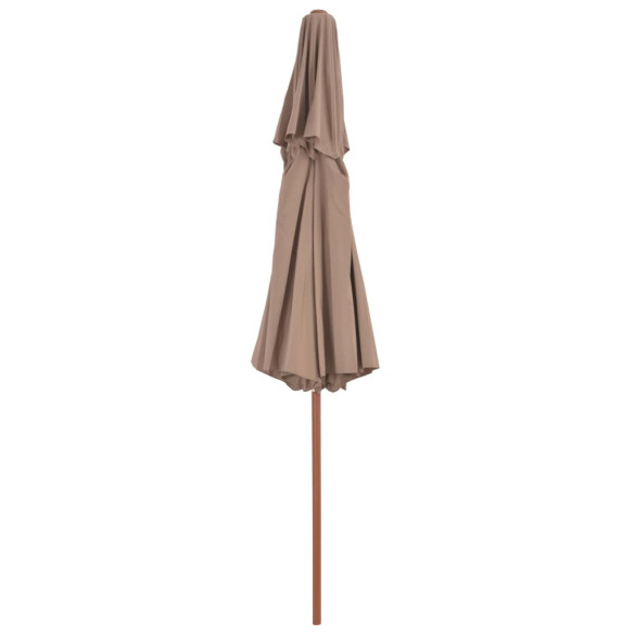 Umbrelă Dublă de Soare din Lemn - 270 cm - Gri Taupe