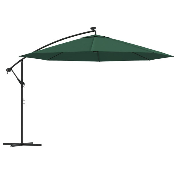 Umbrelă în Consolă cu LED-uri Solar - Verde, 350 cm | Comandă Acum
