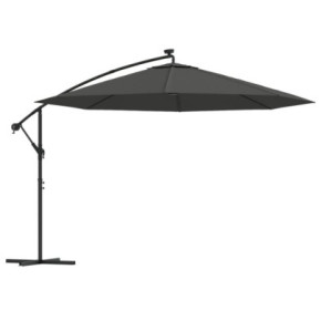 Umbrelă în Consolă cu LED Solar - Antracit - 350 cm | Livrare Gratuită 2