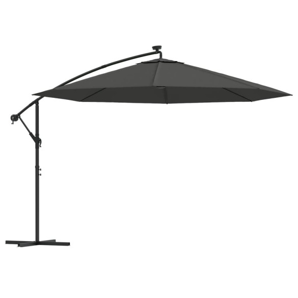 Umbrelă în Consolă cu LED Solar - Antracit - 350 cm | Livrare Gratuită
