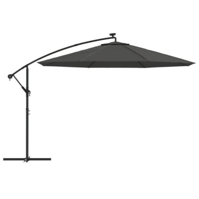 Umbrelă în Consolă cu LED Solar - Antracit - 350 cm | Livrare Gratuită