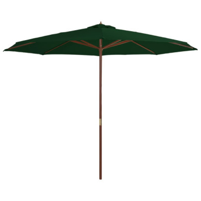 Umbrelă de soare din lemn, 350 cm - Verde | Livrare Gratuită