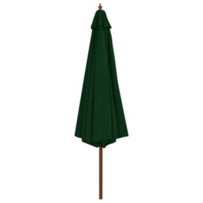 Umbrelă de soare din lemn, 350 cm - Verde | Livrare Gratuită 2