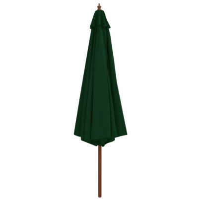 Umbrelă de soare din lemn, 350 cm - Verde | Livrare Gratuită