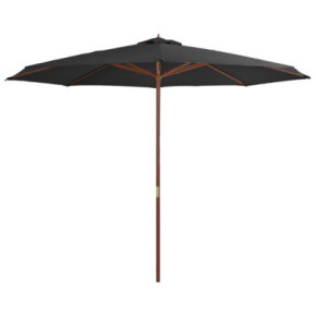 Umbrelă de soare 350 cm cu stâlp lemn | Protecție UV