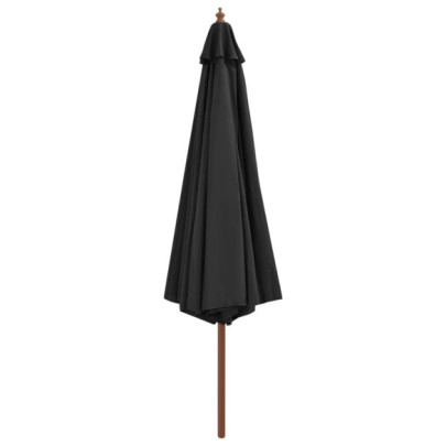 Umbrelă de soare 350 cm cu stâlp lemn | Protecție UV