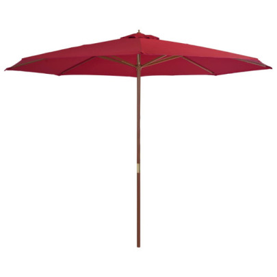 Umbrelă de soare cu stâlp lemn vișiniu 350 cm - Livrare gratuită