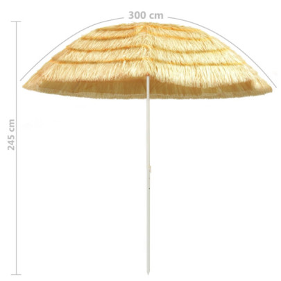 Umbrelă Plajă Hawaii 300 cm Naturală | Livrare Gratuită