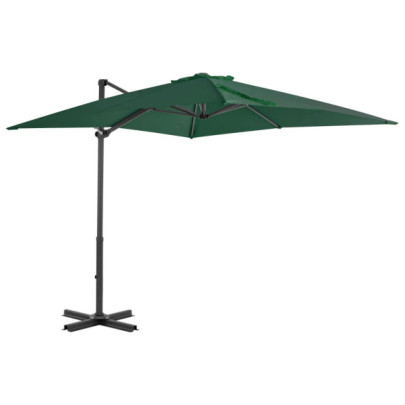 Umbrelă în consolă din aluminiu - Verde 250x250 cm