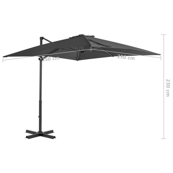 Umbrelă în Consolă din Aluminiu Antracit - 250x250 cm