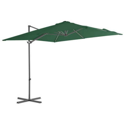 Umbrelă Grădină Consolă Oțel Verde 250x250 cm
