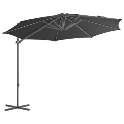 Umbrelă Consolă Antracit 300 cm - Protecție UV și Rotire 360°