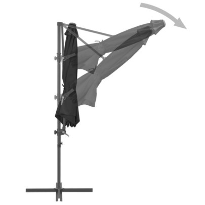 Umbrelă Consolă Antracit 300 cm - Protecție UV și Rotire 360°