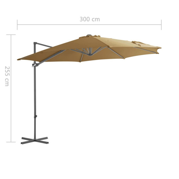 Umbrelă Consolă Grădină Oțel 300 cm - Livrare Gratuită