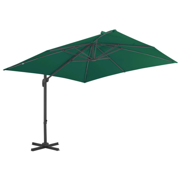 Umbrelă în Consolă Aluminiu Verde 300x300 cm | Livrare Gratuită