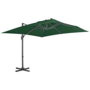 Umbrelă în Consolă Aluminiu Verde 400x300 cm - Livrare Gratuită