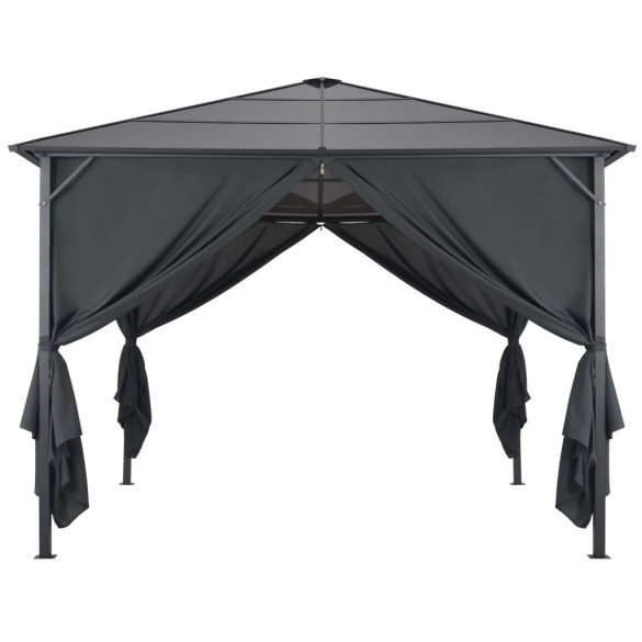 Pavilion 3x3m Negru cu Perdele - Aluminiu | Livrare Gratuită Pavilion 3x3m Negru cu Perdele - Aluminiu | Livrare Gratuită