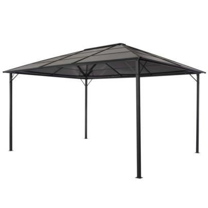 Pavilion cu acoperiș - negru - 4 x 3 x 2,6 m - aluminiu
