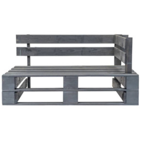 Bancă Colț Grădină din Paleți Lemn - Gri | Livrare Gratuită 2