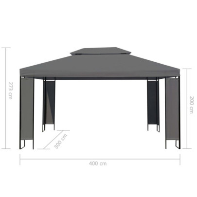 Pavilion Antracit 300x400 cm - Cort Garden cu Livrare Gratuită