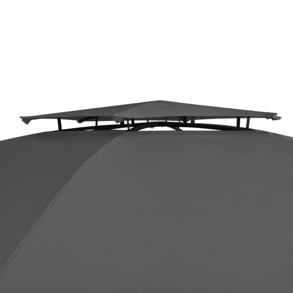 Pavilion Hexagonal Garden cu Perdele - 360x265 cm - Antracit