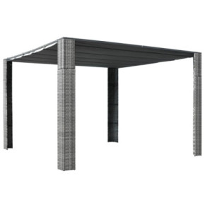 Pavilion exterior gri cu acoperiș culisant - 300x300cm