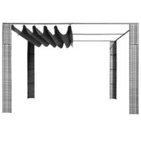 Pavilion exterior gri cu acoperiș culisant - 300x300cm 2