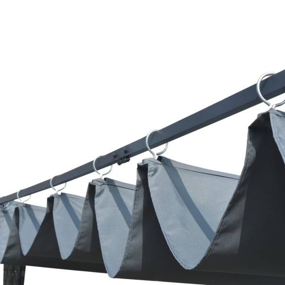 Pavilion exterior gri cu acoperiș culisant - 300x300cm