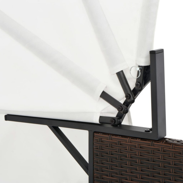 Șezlong 2 Persoane cu Baldachin Maro - Livrare Gratuită