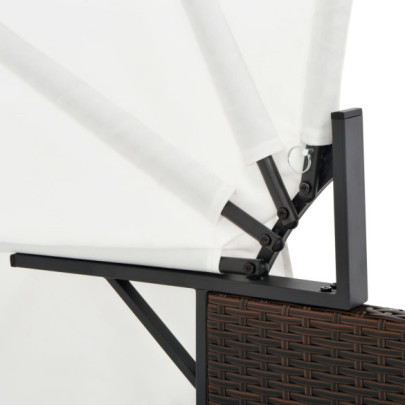 Șezlong 2 Persoane cu Baldachin Maro - Livrare Gratuită