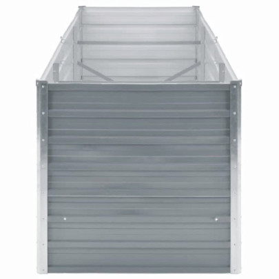 Strat Înălțat Grădină Gri - Oțel Galvanizat 240x80 cm