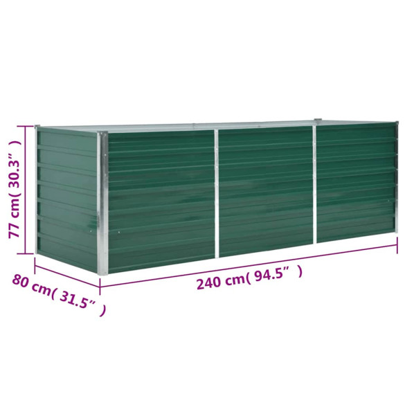 Strat Înălțat Grădină Verde - Oțel Galvanizat 240x80 cm