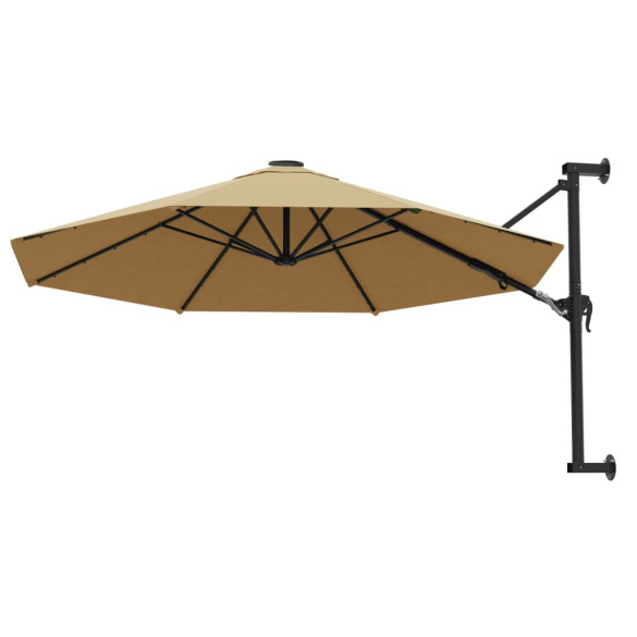 Umbrelă soare montaj perete 300 cm gri taupe - Livrare gratuită