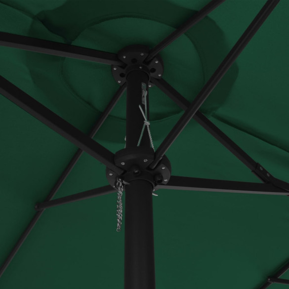 Umbrelă de soare exterior - Aluminiu, Verde, 460x270 cm