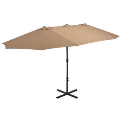 Umbrelă exterior gri taupe cu aluminiu | Protecție UV | Livrare gratuită