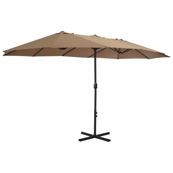 Umbrelă exterior gri taupe cu aluminiu | Protecție UV | Livrare gratuită