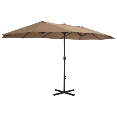 Umbrelă exterior gri taupe cu aluminiu | Protecție UV | Livrare gratuită