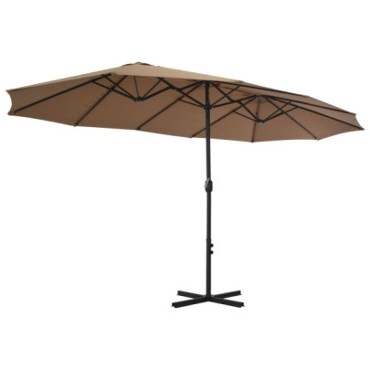 Umbrelă exterior gri taupe cu aluminiu | Protecție UV | Livrare gratuită