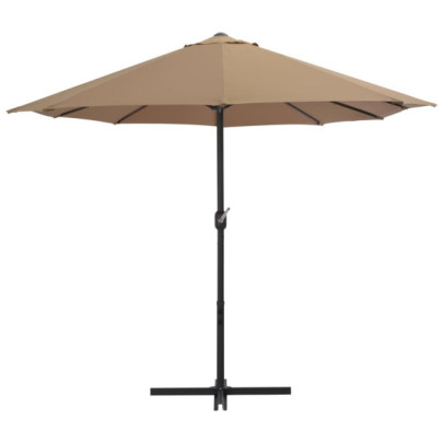 Umbrelă exterior gri taupe cu aluminiu | Protecție UV | Livrare gratuită