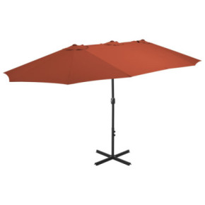 Umbrelă de soare exterior cărămizie cu stâlp aluminiu