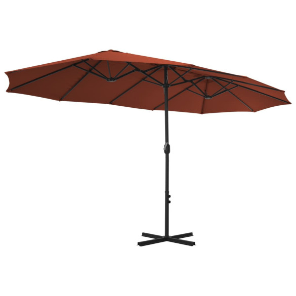 Umbrelă de soare exterior cărămizie cu stâlp aluminiu Umbrelă de soare exterior cărămizie cu stâlp aluminiu