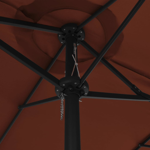 Umbrelă de soare exterior cărămizie cu stâlp aluminiu Umbrelă de soare exterior cărămizie cu stâlp aluminiu