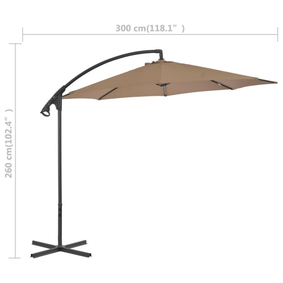 Umbrelă Grădină 300 cm - Oțel - Livrare Gratuită