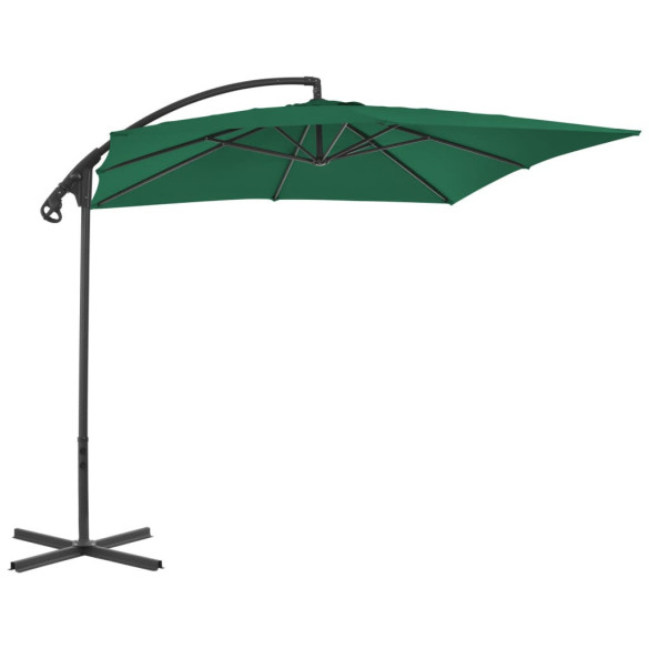 Umbrelă Grădină Consolă Oțel Verde 250x250 cm - Livrare Gratuită