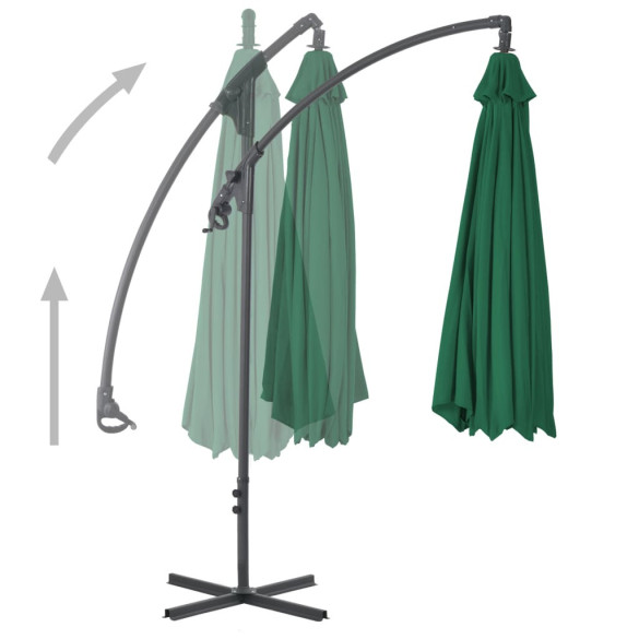 Umbrelă Grădină Consolă Oțel Verde 250x250 cm - Livrare Gratuită