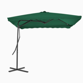Umbrelă de soare rotativă 360° - Verde, 250x250 cm
