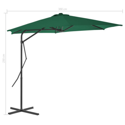 Umbrelă de soare rotativă 300 cm - Verde | Livrare gratuită