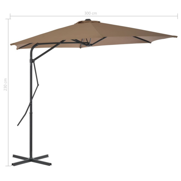 Umbrelă de soare rotativă 300 cm cu bază stabilă | Oferim livrare gratuită