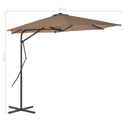 Umbrelă de soare rotativă 300 cm cu bază stabilă | Oferim livrare gratuită